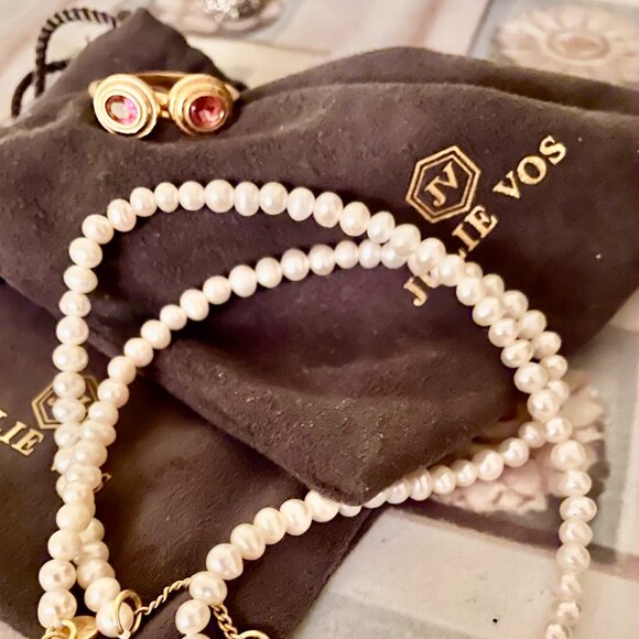 Stunning pearl and ruby gemstone Julie Vos "Tudor" necklace - Picture 4 of 4